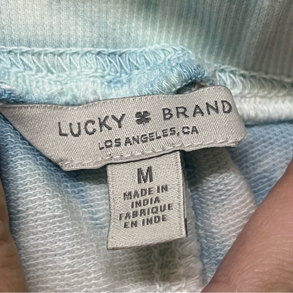 Womens Lucky Brand White Blue Tie-Dye Lounge Shorts Medium Cotton Blend NWT - Picture 3 of 5